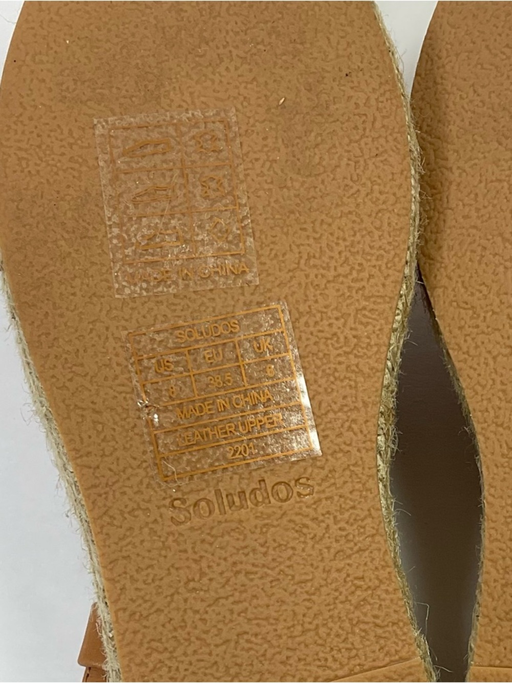 Soludos Sanibel Leather Fisherman Espadrille Sandals - Tan - Picture 6 of 9
